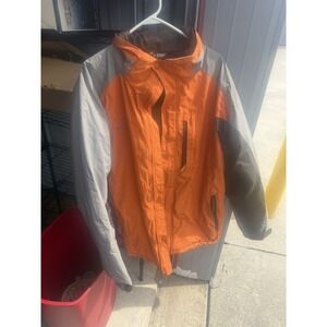 Columbia Mens XL Orange Gray Winter Ski Jacket Hooded Insulated Coat XL